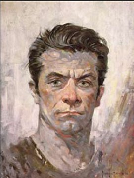 Iconic Frazetta self-portrait (1962).