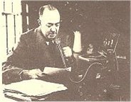 Edgar Rice Burroughs in his Tarzana office dictating a novel