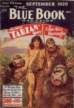 BB 44 Back: Tarzan At The Earths Core art by Frank Hoban for Blue Book September 1929